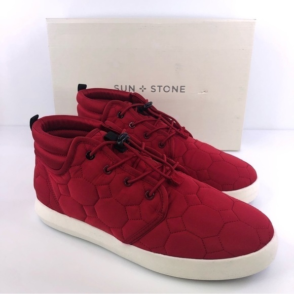 Sun + Stone Other - Sun Stone Fin Quilted Lace-Up Puffer Mens Boots, Size 10M